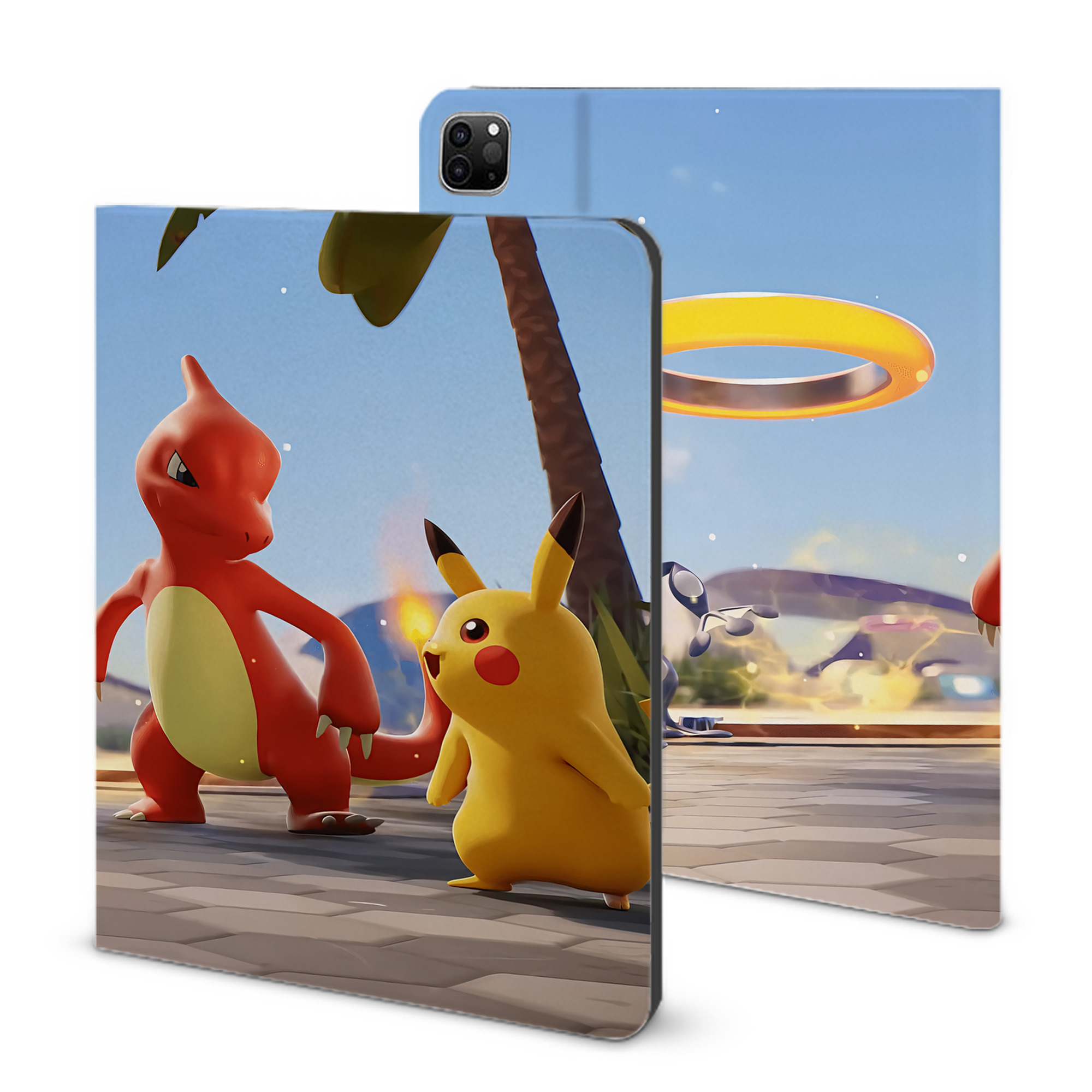 （画像用） ポケットモンスター Pokémon IPad ケース ブック型 PUレザー TPU 耐衝撃 軽量 薄型 ペン収納なし 全面保護 IPad 各モデル対応